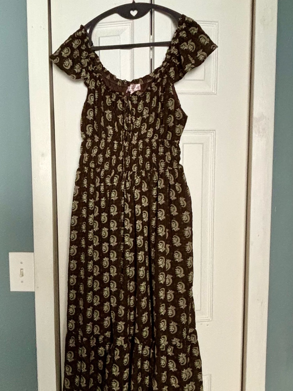 NWT Dizzy Lizzy Chiffon Brown Paisley Midi Dress